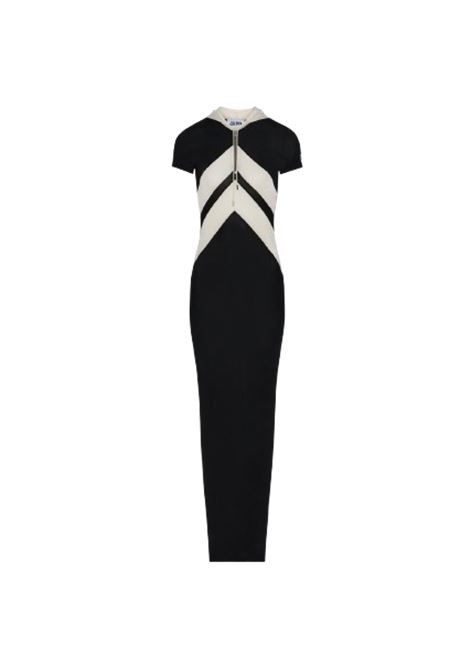 abito lungo inlaid chevron donna nero JEAN PAUL GAULTIER | 25/33-F-RO346P-J0840001